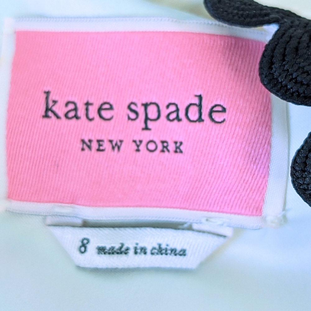 KATE SPADE RETRO Black and White WOVEN Mini Dress SIZE 8 - Picture 7 of 8